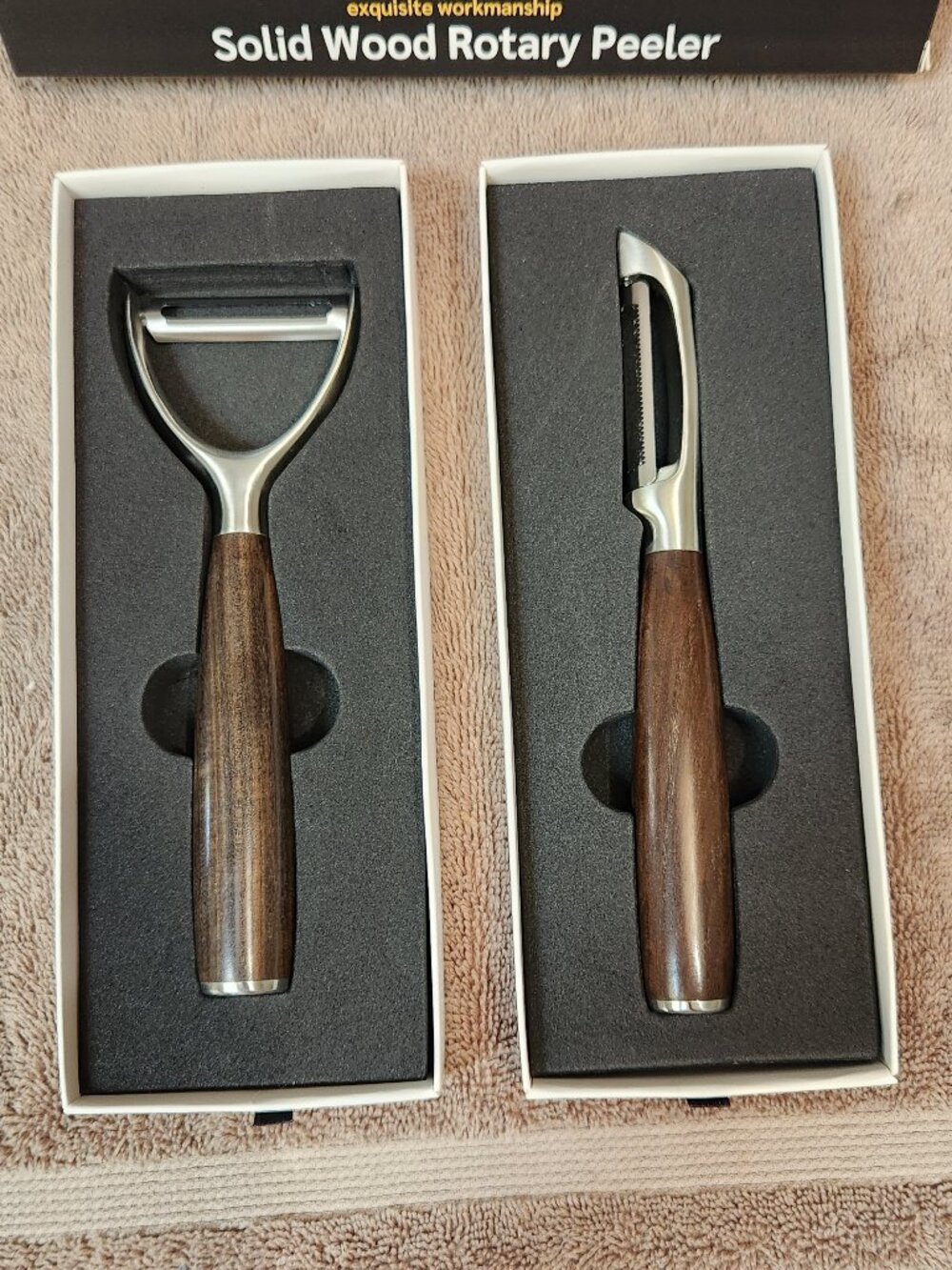 Kuluner Solid Wood Rotary Peelers - Set of Two (2) - New in Box - Picture 2 of 5